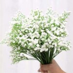 Zvd (blanc) 10 bouquets de fleurs artificis d�coratives de gypsophile en fausse soie pour les bouquets ...
