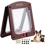 Zvd - chati�re magn�tique avec 4 voies - chati�re pour chats et chiots - chati�re avec tunnel marron