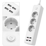 Zvd - multiprise usb standard europenne avec 3 prises - 4 ports usb, interrupteur, cordon d'alimentation ...