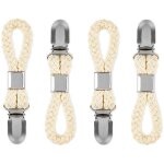 Zvd - pinces  serviettes en coton tiss (lot de 4) avec pinces en mtal - cintres multifonctionnels