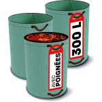 Zxpasra 3 sacs poubelle de jardin 300 l - avec 4 poign�es anti - d�chirure - pliable - r�utilisable - ...