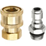 1 / 4'' ensemble nettoyeur haute pression rapide connecteur coupleur haute en laiton adaptateur raccord ...