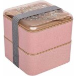 1. 4l bento box lunch box 2 niveaux sans bpa avec couverts rutilisables japonais lunch box micro - ondes ...