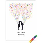 1 types d'arbre d'empreintes digitales livre d'or de mariage personnalis affiche de livre d'or de mariage ...