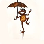 1 breloque grenouille rustique en m�tal, support � fleurs en fer rustique pour jardin, balcon, terrasse, ...