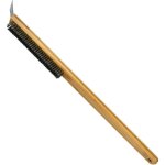 1 brosse � pizza avec manche en bois et poils en acier inoxydable, brosse de nettoyage portable pour ...