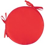 1 coussin de chaise de jardin rond rouge de 30 cm de diam�tre - ext�rieur, tabouret, terrasse, salle ...