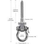 1 crochet en acier inoxydable 304 d'une capacit� de 100 kg, adapt� aux chaises suspendues, aux suspensions ...