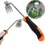 1 désherbeur avec poignée, outil de désherbage de jardinage en acier inoxydable 1 désherbeur avec poignée, outil de désherbage de jardinage en acier inoxydable