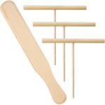 1 ensemble, crpes 1 spatule crpe bois et 3 rteau  crpes etaleur crepe pandeur de crpes pour ustensiles ...