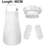1 ensemble tablier et chapeau pour enfants et manches, tablier de chef pour enfants pour la cuisine, ...
