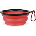 1 gamelle de voyage pliable rouge pour chien d'un diam�tre de 17. 5 cm pour eau et croquettes, gamelle ...
