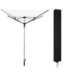 1 housse de protection solaire noire (160 x 15 x 15 cm) pour �tendoir � linge ext�rieur, housse pour ...