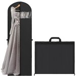 1 housse de robe longue anti - poussire, 18060cm housse de robe de marie avec poignes (noir)