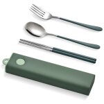 1 jeu set de vaisselle �tudiant ustensiles de camping accessoires de barbecue couverts de voyage couverts ...