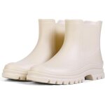 1 paire de bottes de pluie beiges pour femme, pointure 40, bottes en caoutchouc impermables, bottes ...