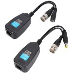 1 paire de c�bles passifs coaxiaux bnc pour cam�ra de surveillance, �metteur - r�cepteur d'alimentation ...