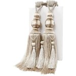 1 paire d'embrasses de rideaux en corde fait � la main avec pompons pour rideaux de fen�tre drap� corde ...