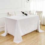 1 paquet de nappe en polyester blanc pour table rectangulaire, 160320cm, nappe en tissu polyester, infroissabl ...