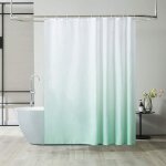 1 pc 90x180cm (vert clair) rideau de douche anti moisissure tissu lavable en machine petit rideaux douche ...