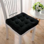 1 pc galette de chaise, coussin de chaise rehausseur en sudine noir, 43 x 43cm - ahlsen
