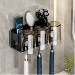 1 pc (noir)porte brosse  dents electrique, porte brosse  dents mural, auto - adhsif porte brosse  ...