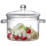 1 pcs cocotte de cuisson en verre transparent r�sistant � la chaleur casserole de cuisson multifonction ...