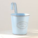 1 pcs pot de fleur suspendu en fer bleu style vintage pots de plantes pour balcon jardin clture