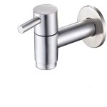 1 pcs robinet d'vier de salle de bain mural en acier inoxydable, robinet d'eau froide, robinet d'eau ...