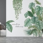 1 pi�ces tropicales vertes autocollant mural nature plante tropical stickers muraux stickers muraux jungle ...