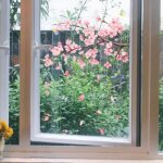 1 planche de stickers fen�tre branches de papillons et fleurs roses, 30 x 45 cm, visible recto verso, ...