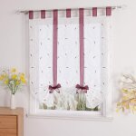 1 rideau en tulle avec broderie cercle, store bateau, sans tige, 100 x 140 cm