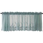 1 rideau en tulle, rideau en tulle jacquard, rideau bistrot style maison de campagne, tringle � rideau ...