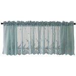 1 rideau en tulle, rideau en tulle jacquard, rideau bistrot style maison de campagne, tringle � rideau ...