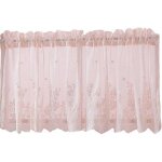 1 rideau en tulle, rideau en tulle jacquard, rideau bistrot style maison de campagne, tringle � rideau ...