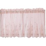 1 rideau en tulle, rideau en tulle jacquard, rideau bistrot style maison de campagne, tringle � rideau ...