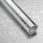 1 rouleau (0, 4 5 m) de papier peint de cuisine argent, rouleau de papier d'aluminium autocollant  ...