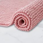1 tapis de bain rose, 50 x 80 cm, antid�rapant super absorbant, lavable en machine convient pour la salle ...