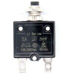1 x 5a disjoncteur 12v / 24v de panneau thermique r�armable � bouton - poussoir avec bouchon �tanche
