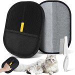 1 x peigne pour chat et 2 x gants de nettoyage antistatique double face noir r�utilisables pour les poils ...