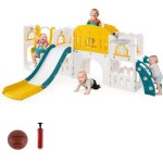 10 en 1 toboggan interieur exterieur enfants balançoire, panier de basket, aire de jeux enfants en plastique, ... 10 en 1 toboggan interieur exterieur enfants balançoire, panier de basket, aire de jeux enfants en plastique, ...