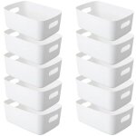 [jamais utilis�] lot de 10 bo�tes de rangement, paniers de rangement en plastique avec poign�es, 24 x ...