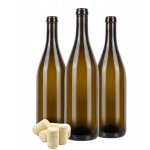 10 bouteilles de vin en verre de bourgogne de 0, 75 l avec bouchon en li�ge