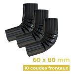 10 coudes frontaux 60 x 80 en alu  angle de 74 - ba6 - aluhome