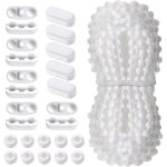 10 mtres chainette avec 10 connecteurs & 10 arrt de cordon, cordon de chane de perles pour stores ...