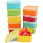 10 mini bo�tes alimentaires plastique color�es 6, 5x6, 5x3, 5 cm, herm�tiques avec couvercle, stockage ...