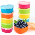 10 mini bo�tes c?ur plastique alimentaire avec couvercle, 5 couleurs, pour sauces, yaourt, �pices, vinaigrette ...