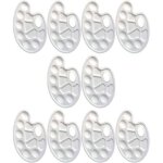 10 palettes de peinture artistique r�utilisables - palette de m�lange plastique professionnelle avec ...