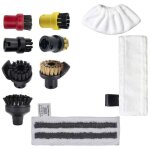 10 pcs accessoires pour karcher nettoyeur vapeur sc1 sc2 sc3 sc4 sc5, pieces detachees brosse et chiffons ...