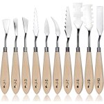 10 pcs acier inoxydable palette couteau, ensemble palette couteau peinture, peinture � l'huile couteau, ...